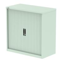 Qube 1000mm Side Tambour Cupboard Peppermint Green With Shelves