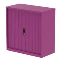 Qube 1000mm Side Tambour Cupboard Traffic Purple With Shelves