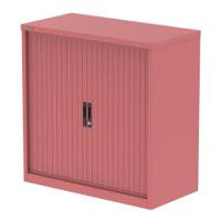 Qube 1000mm Side Tambour Cupboard Antique Pink With Shelves