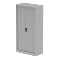 Qube 2000mm Side Tambour Cupboard Goose Grey With Shelves