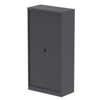Qube 2000mm Side Tambour Cupboard Graphite Grey With Shelves