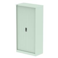 Qube 2000mm Side Tambour Cupboard Peppermint Green With Shelves