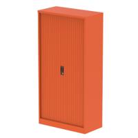 Qube 2000mm Side Tambour Cupboard Sienna Orange With Shelves