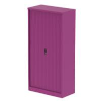 Qube 2000mm Side Tambour Cupboard Traffic Purple With Shelves
