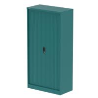 Qube 2000mm Side Tambour Cupboard Verdigris With Shelves