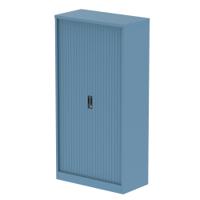 Qube 2000mm Side Tambour Cupboard Pastel Blue With Shelves