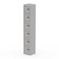 Qube Locker 6 Door 1800mm High Goose Grey