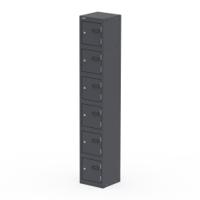 Qube Locker 6 Door 1800mm High Graphite Grey