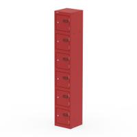 Qube Locker 6 Door 1800mm High Red