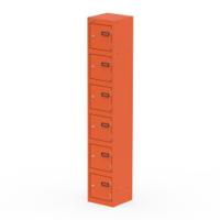 Qube Locker 6 Door 1800mm High Sienna Orange