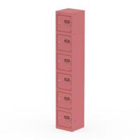 Qube Locker 6 Door 1800mm High Antique Pink