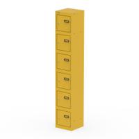 Qube Locker 6 Door 1800mm High Lemon Yellow
