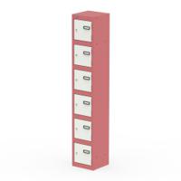 Qube Locker 6 Door 1800mm High Antique Pink And Satin White