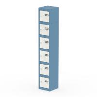 Qube Locker 6 Door 1800mm High Pastel Blue And Satin White