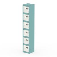 Qube Locker 6 Door 1800mm High Pastel Turquoise And Satin White