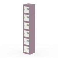 Qube Locker 6 Door 1800mm High Pastel Violet And Satin White