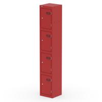 Qube Locker 4 Door 1800mm High Red