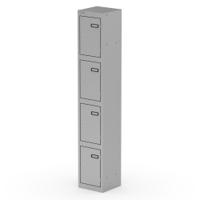 Qube Locker 4 Door 1800mm High Silver