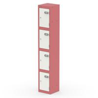 Qube Locker 4 Door 1800mm High Antique Pink And Satin White