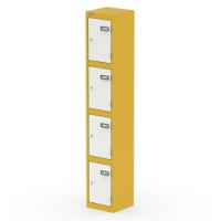 Qube Locker 4 Door 1800mm High Lemon Yellow And Satin White