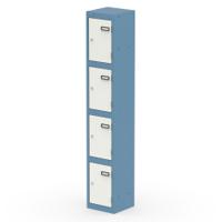 Qube Locker 4 Door 1800mm High Pastel Blue And Satin White