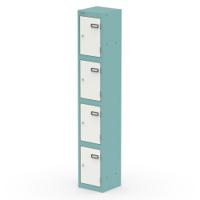 Qube Locker 4 Door 1800mm High Pastel Turquoise And Satin White