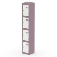 Qube Locker 4 Door 1800mm High Pastel Violet And Satin White