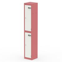 Qube Locker 2 Door 1800mm High Antique Pink And Satin White