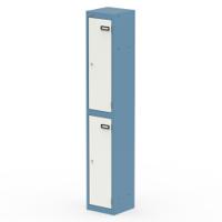 Qube Locker 2 Door 1800mm High Pastel Blue And Satin White
