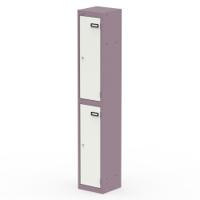 Qube Locker 2 Door 1800mm High Pastel Violet And Satin White