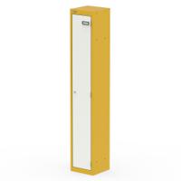 Qube Locker 1 Door 1800mm High Lemon Yellow And Satin White