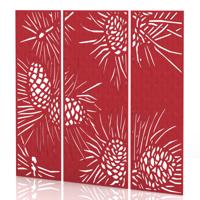 Sch! Acoustic Wall Panel - Pine (3 panels) - Poppy Red