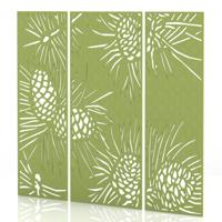 Sch! Acoustic Wall Panel - Pine (3 panels) - Lime Green