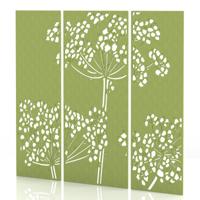 Sch! Acoustic Wall Panel - Wildflower (3 panels) - Lime Green