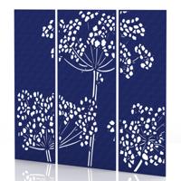 Sch! Acoustic Wall Panel - Wildflower (3 panels) - Cobalt Blue
