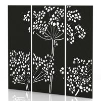 Sch! Acoustic Wall Panel - Wildflower (3 panels) - Raven Black