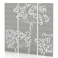 Sch! Acoustic Wall Panel - Wildflower (3 panels) - Pebble Light Grey