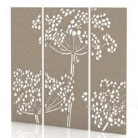 Sch! Acoustic Wall Panel - Wildflower (3 panels) - Oatmeal Beige