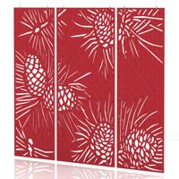 Sch! Acoustic Hanging Wall Panel - Pine (3 panels) - Poppy Red