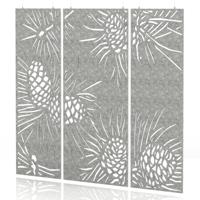 Sch! Acoustic Hanging Wall Panel - Pine (3 panels) - Pebble Light Grey