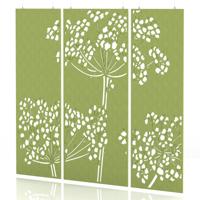 Sch! Acoustic Hanging Wall Panel - Wildflower (3 panels) - Lime Green