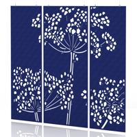Sch! Acoustic Hanging Wall Panel - Wildflower (3 panels) - Cobalt Blue