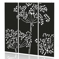 Sch! Acoustic Hanging Wall Panel - Wildflower (3 panels) - Raven Black