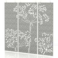 Sch! Acoustic Hanging Wall Panel - Wildflower (3 panels) - Pebble Light Grey