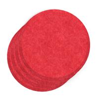 Sch! Acoustic Wall Tile - Set of 4 - Bevelled Edge - Circle - Poppy Red