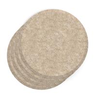 Sch! Acoustic Wall Tile - Set of 4 - Bevelled Edge - Circle - Oatmeal Beige