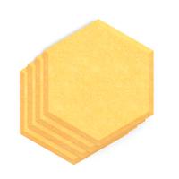 Sch! Acoustic Wall Tile - Set of 4 - Bevelled Edge - Hexagon - Buttercup Yellow