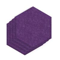 Sch! Acoustic Wall Tile - Set of 4 - Bevelled Edge - Hexagon - Plum Purple