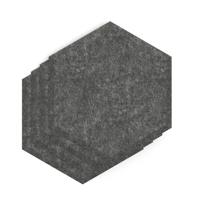 Sch! Acoustic Wall Tile - Set of 4 - Bevelled Edge - Hexagon - Graphite Charcoal