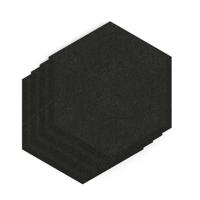 Sch! Acoustic Wall Tile - Set of 4 - Bevelled Edge - Hexagon - Raven Black